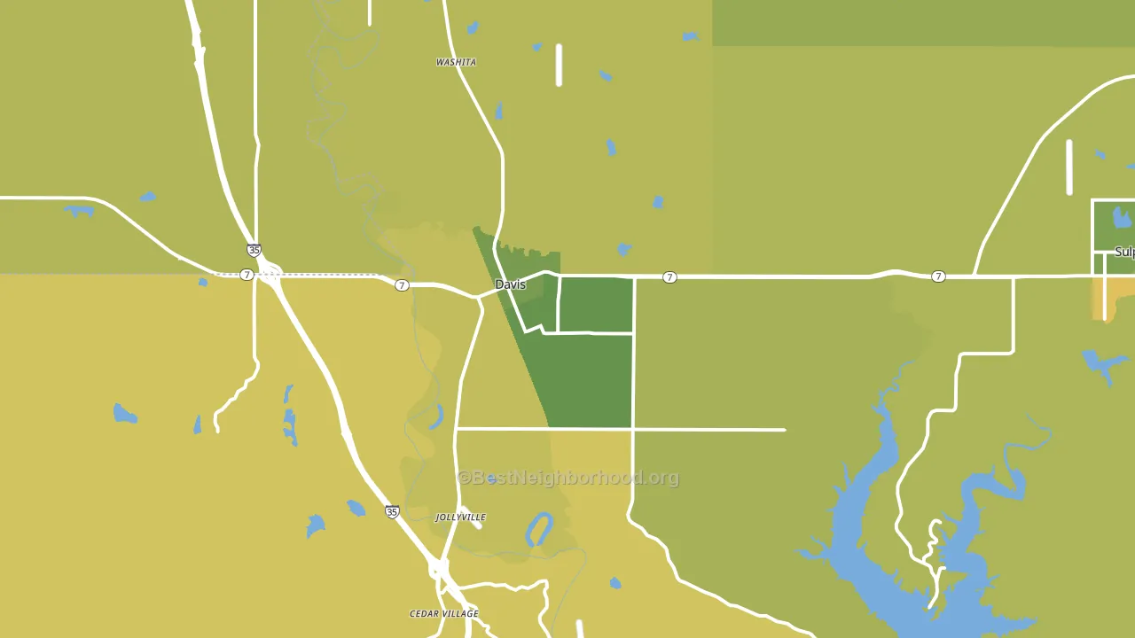 Davis, OK block-group voter-turnout map