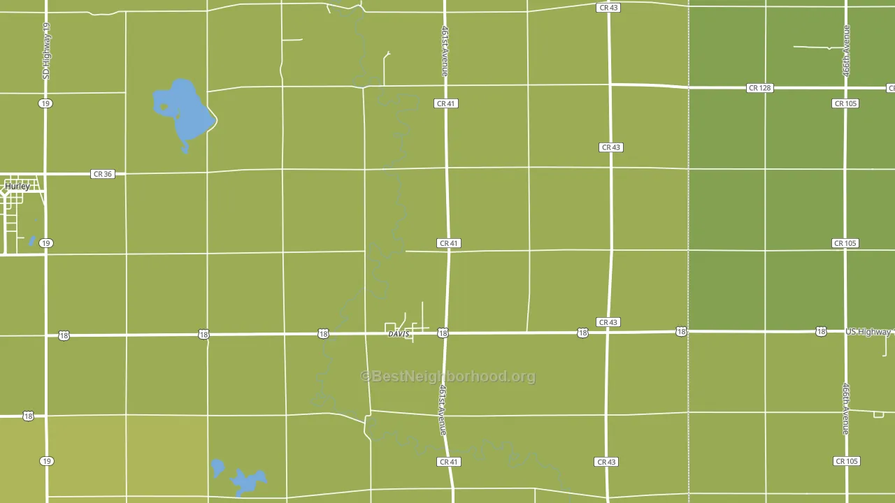 Davis, SD block-group voter-turnout map