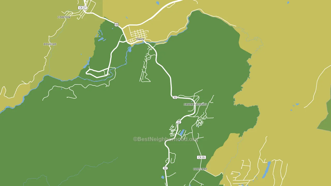 Davis, WV block-group voter-turnout map