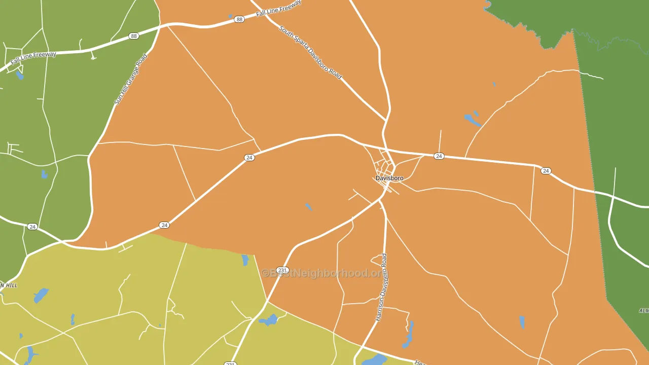 Davisboro, GA block-group voter-turnout map