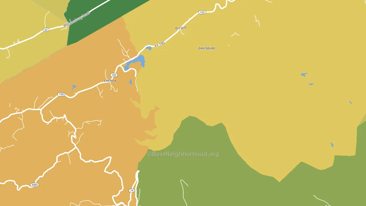 Davisburg, KY block-group voter-turnout map