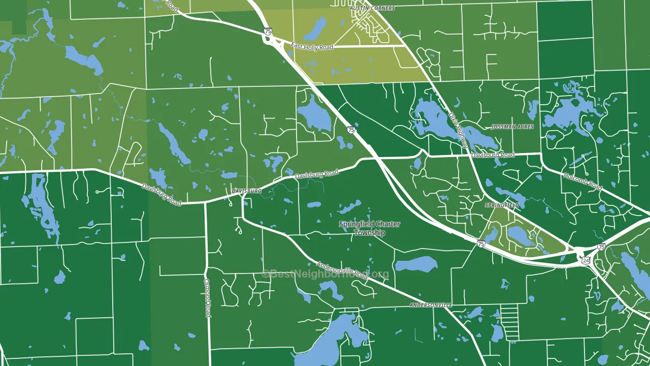 Davisburg, MI block-group voter-turnout map