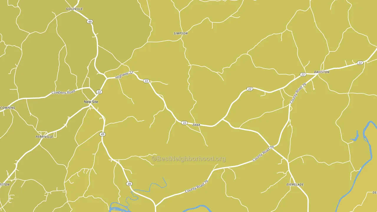 Daviston, AL block-group voter-turnout map