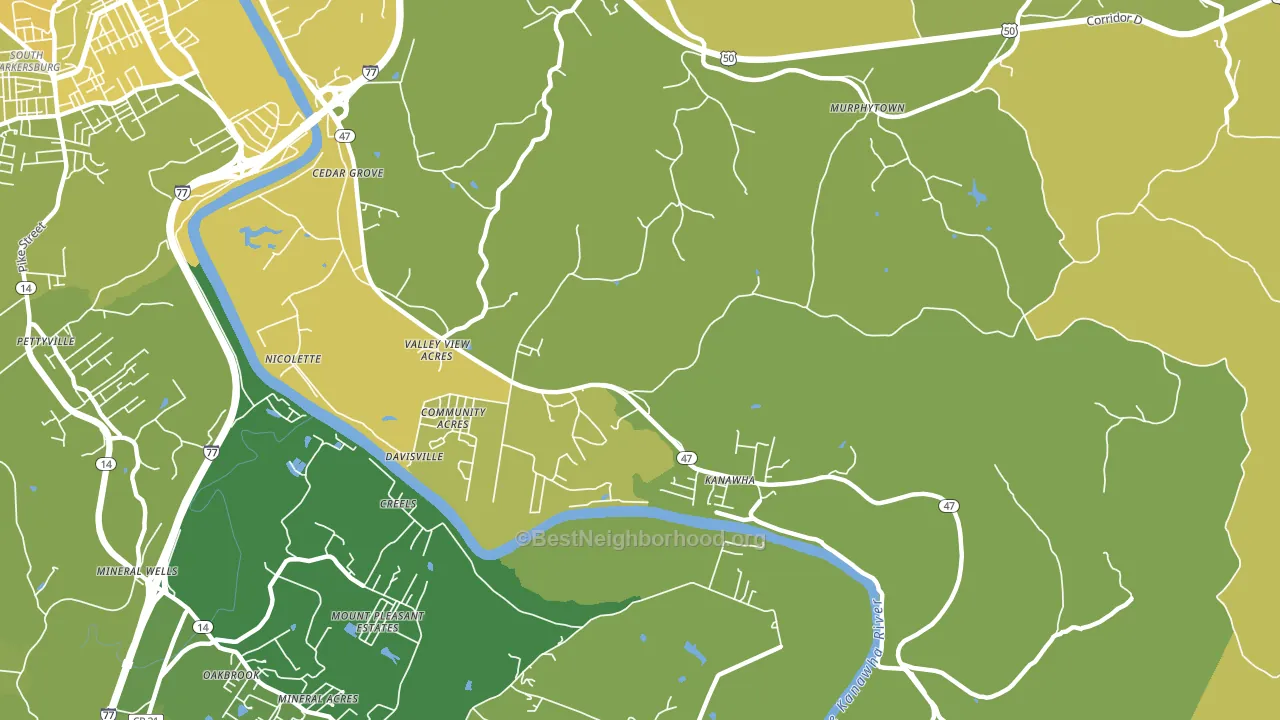 Davisville, WV block-group voter-turnout map