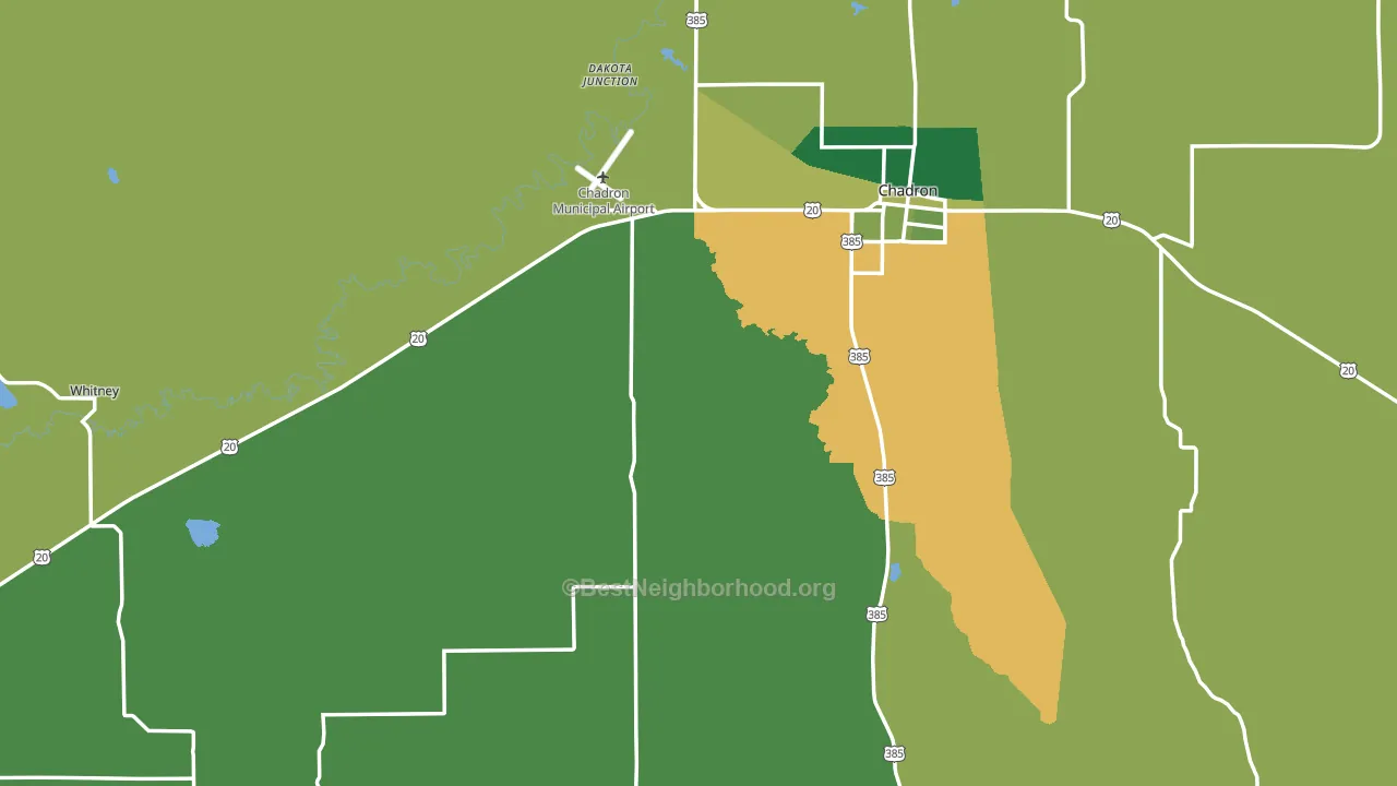 Dawes County, NE block-group voter-turnout map