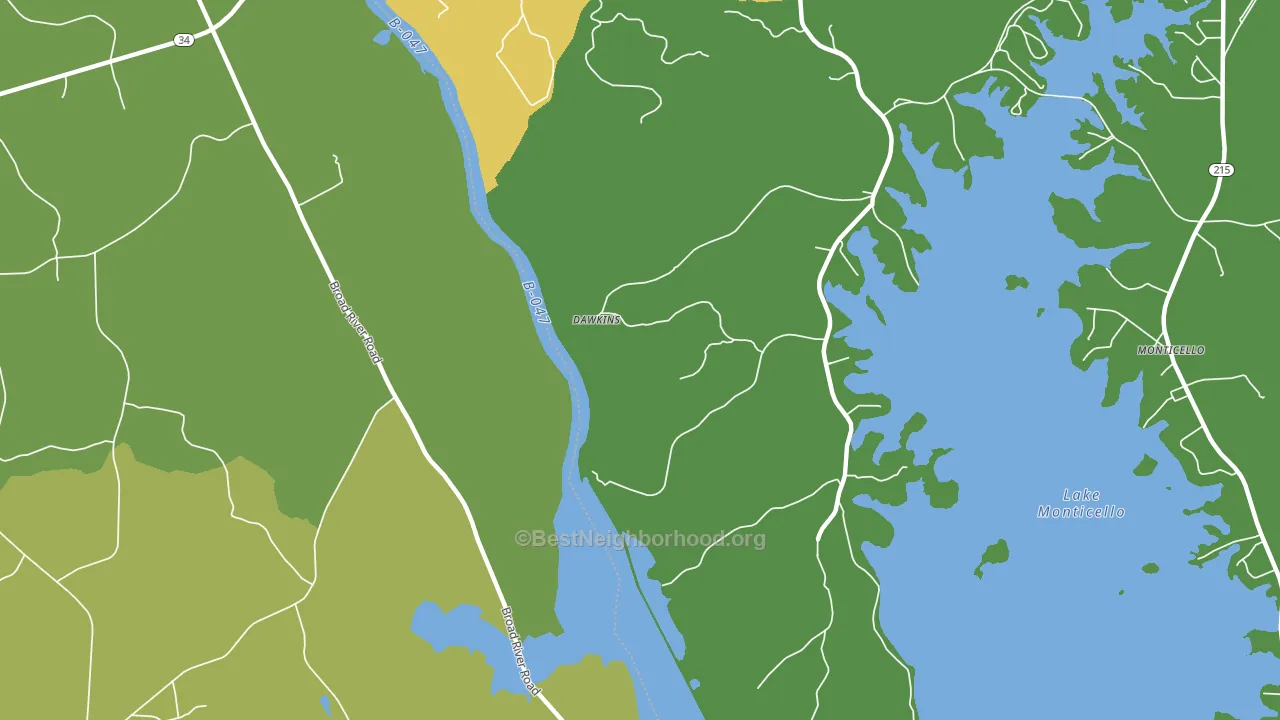Dawkins, SC block-group voter-turnout map