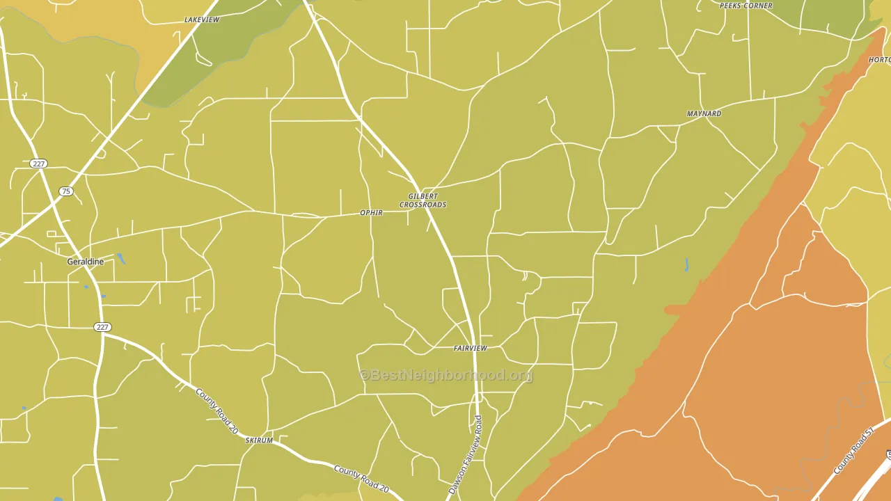 Dawson, AL block-group voter-turnout map