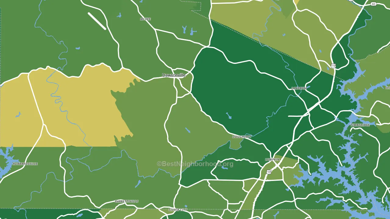 Dawson County, GA block-group voter-turnout map