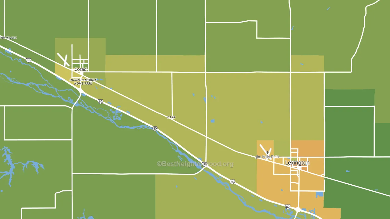Dawson County, NE block-group voter-turnout map
