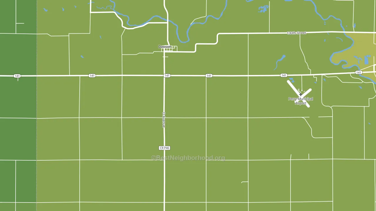 Dawson, IA block-group voter-turnout map