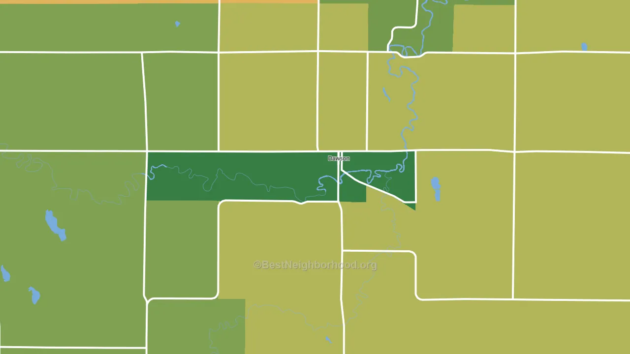 Dawson, MN block-group voter-turnout map