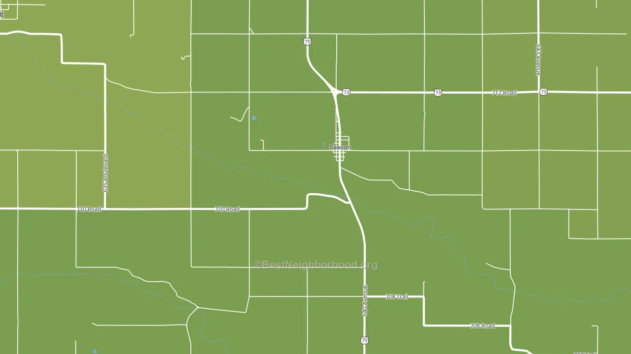 Dawson, NE block-group voter-turnout map