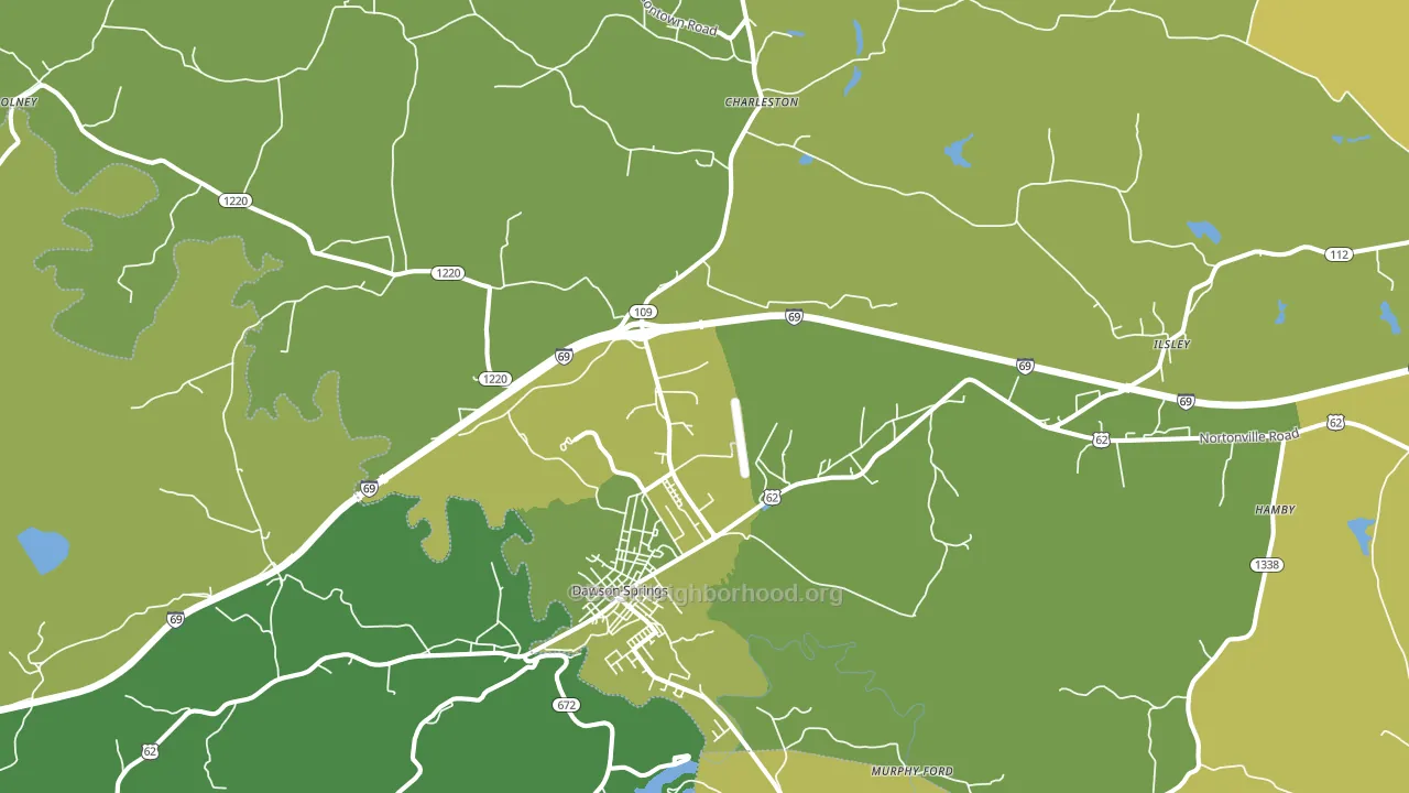 Dawson Springs, KY block-group voter-turnout map