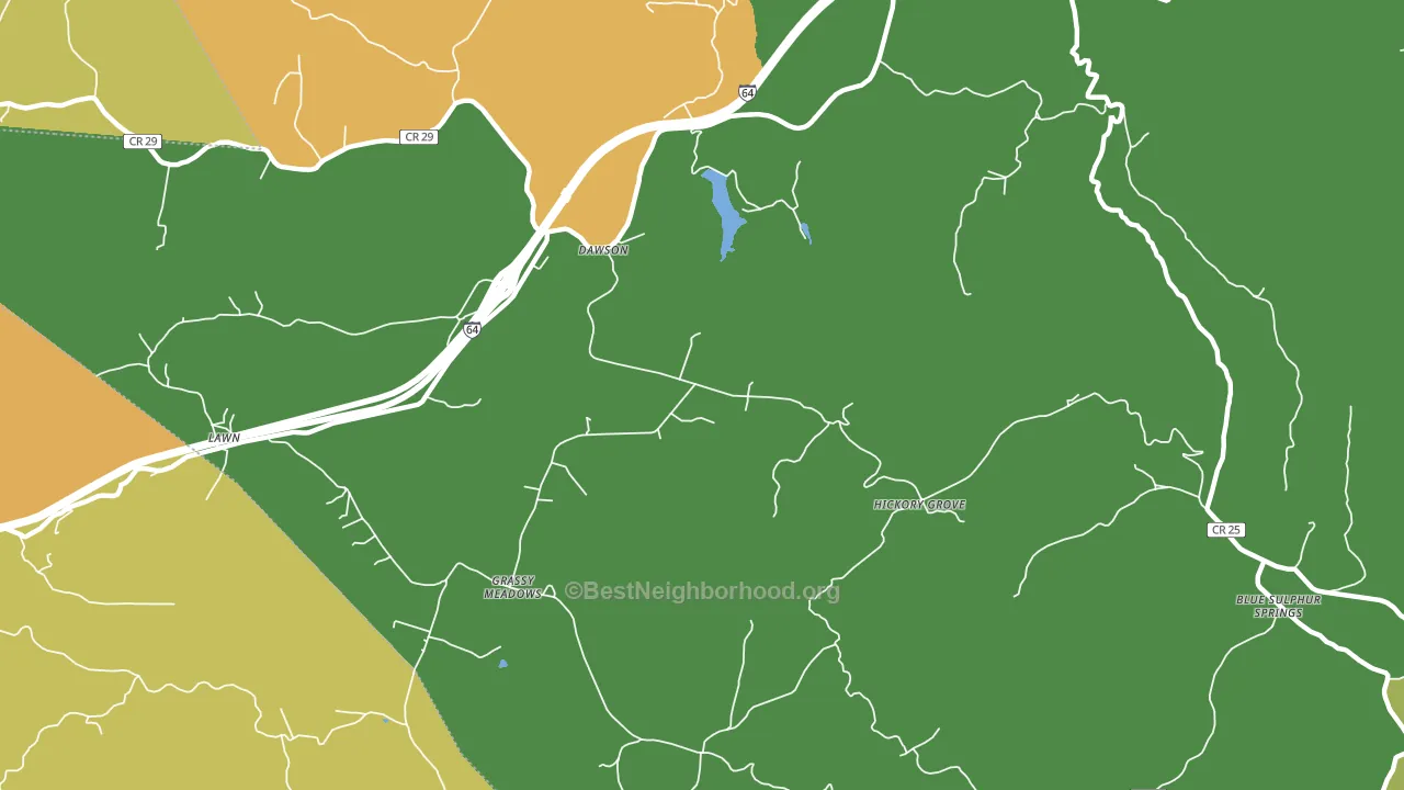 Dawson, WV block-group voter-turnout map