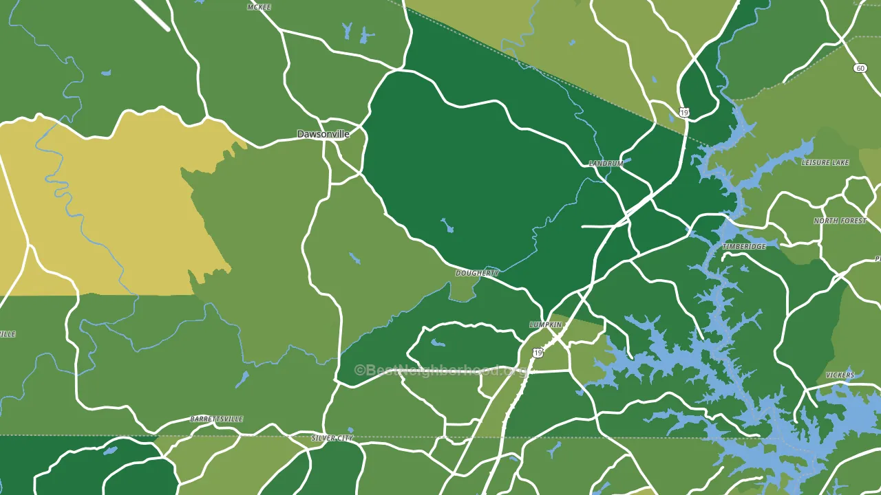 Dawsonville, GA block-group voter-turnout map