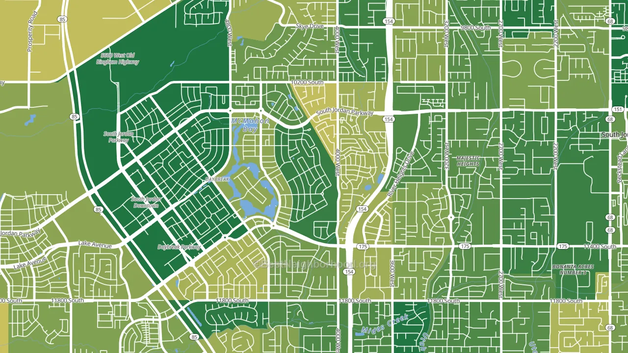 Daybreak, South Jordan, UT block-group voter-turnout map