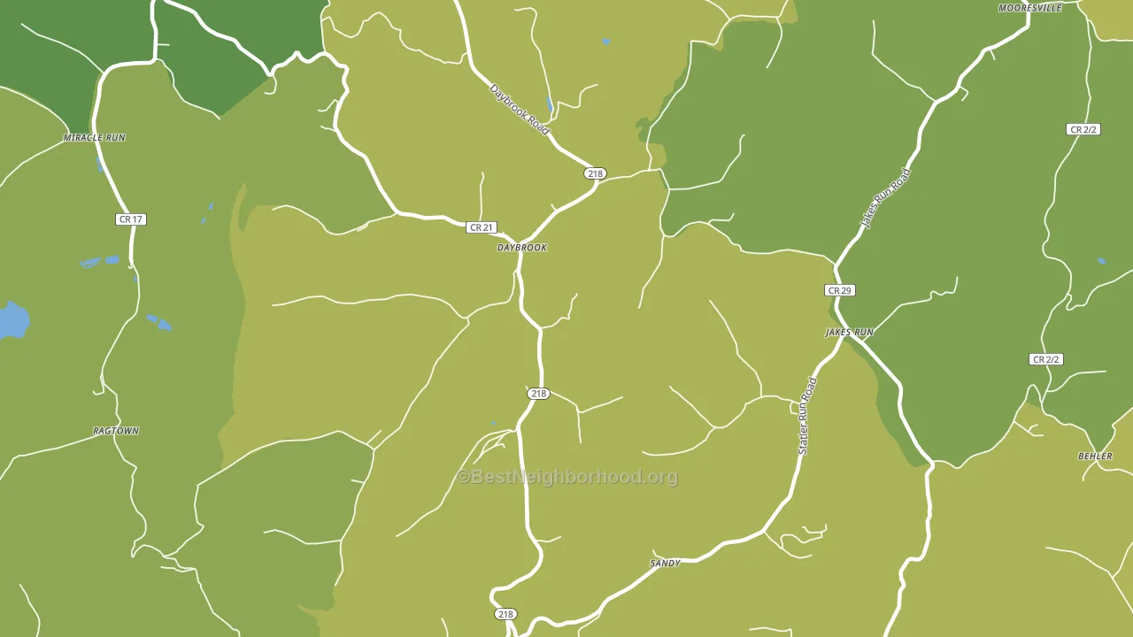 Daybrook, WV block-group voter-turnout map