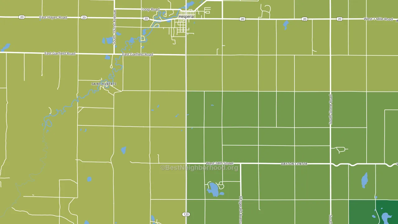 Dayton Center, MI block-group voter-turnout map