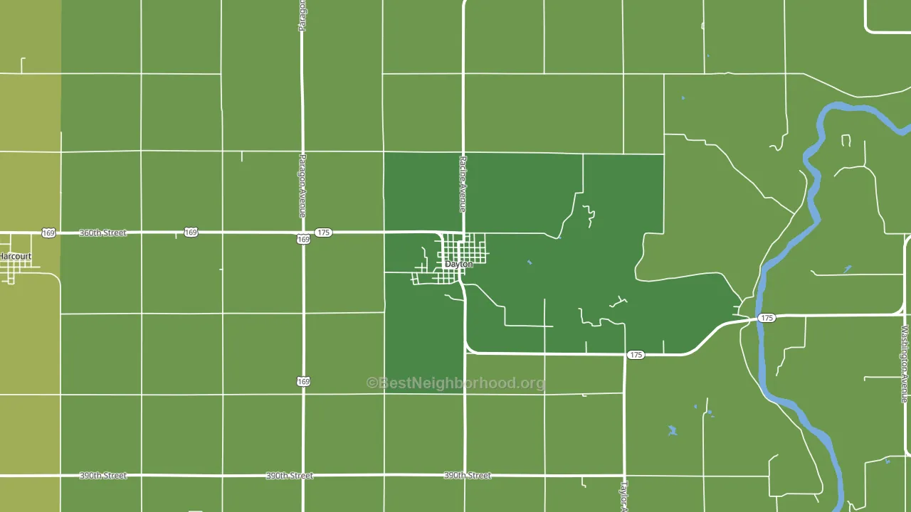 Dayton, IA block-group voter-turnout map