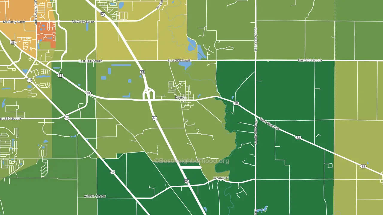 Dayton, IN block-group voter-turnout map