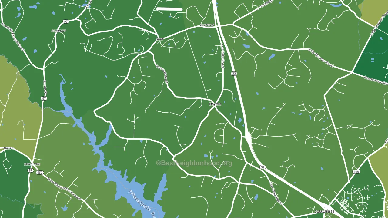 Dayton, MD block-group voter-turnout map