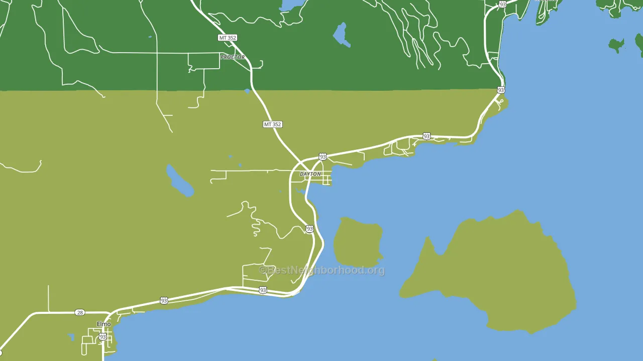 Dayton, MT block-group voter-turnout map