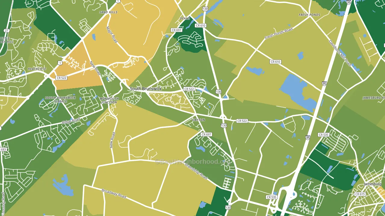 Dayton, NJ block-group voter-turnout map