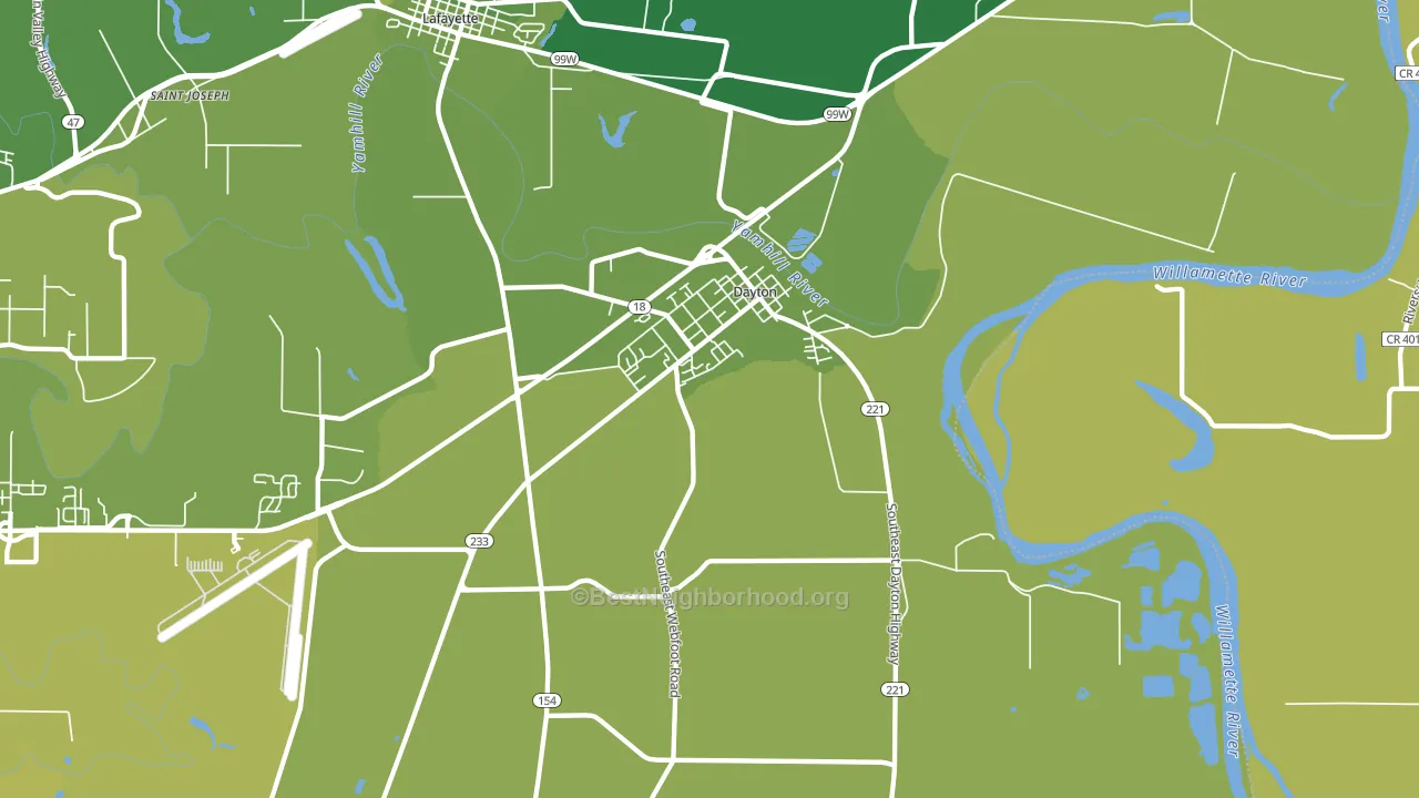 Dayton, OR block-group voter-turnout map