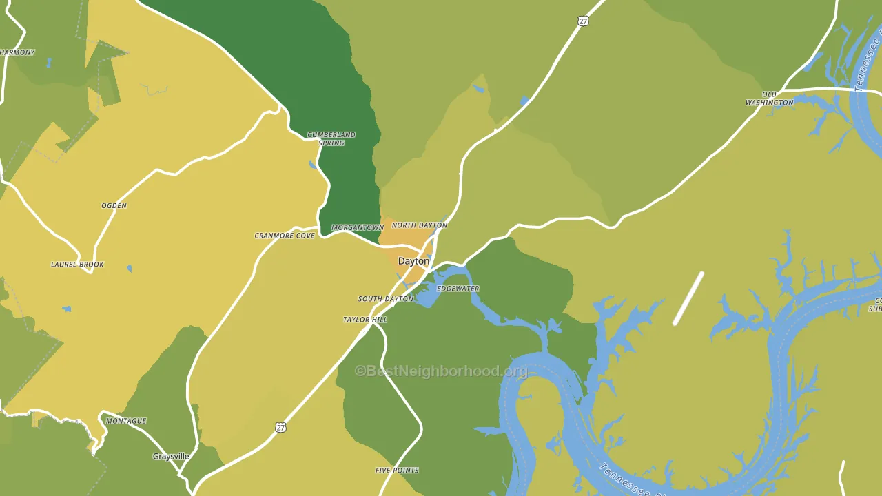 Dayton, TN block-group voter-turnout map