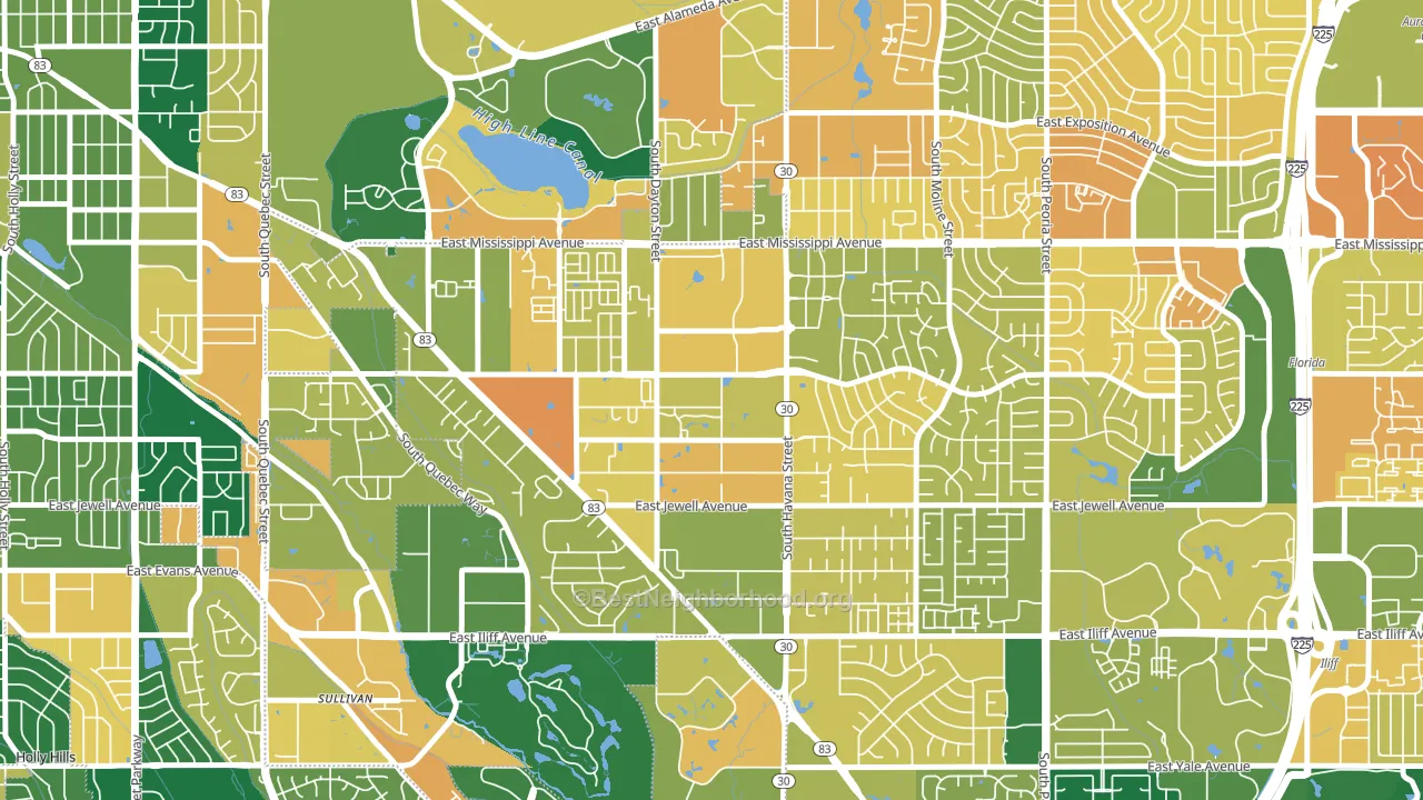 Dayton Triangle, Aurora, CO block-group voter-turnout map