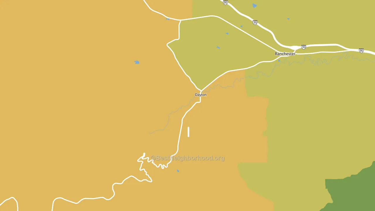 Dayton, WY block-group voter-turnout map