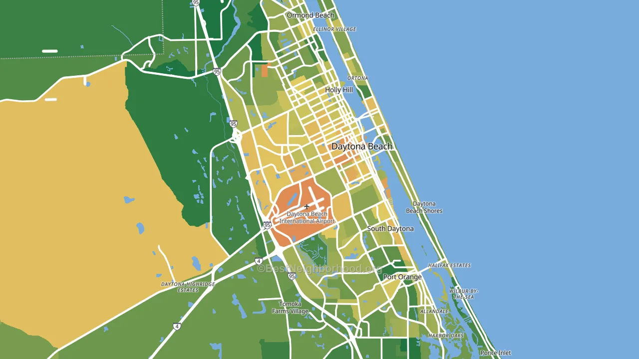 Daytona Beach, FL block-group voter-turnout map