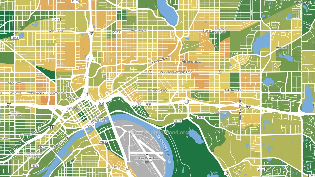 Dayton's Bluff, St. Paul, MN block-group voter-turnout map