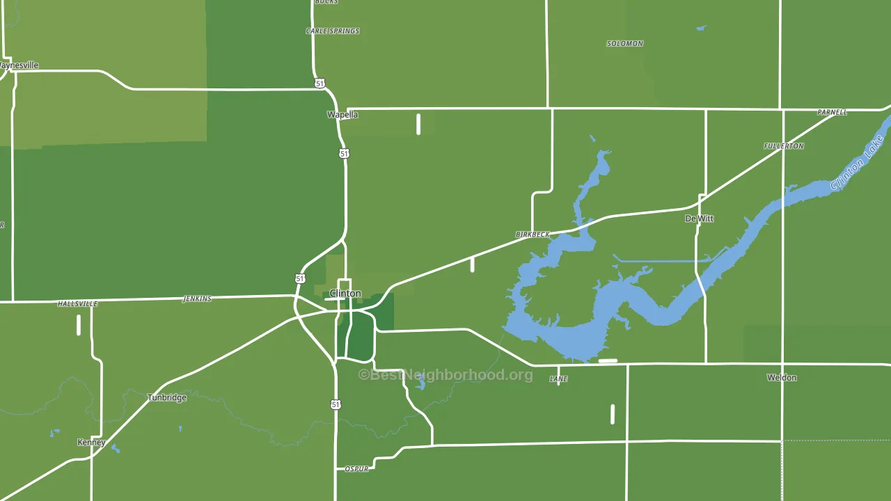 De Witt County, IL block-group voter-turnout map