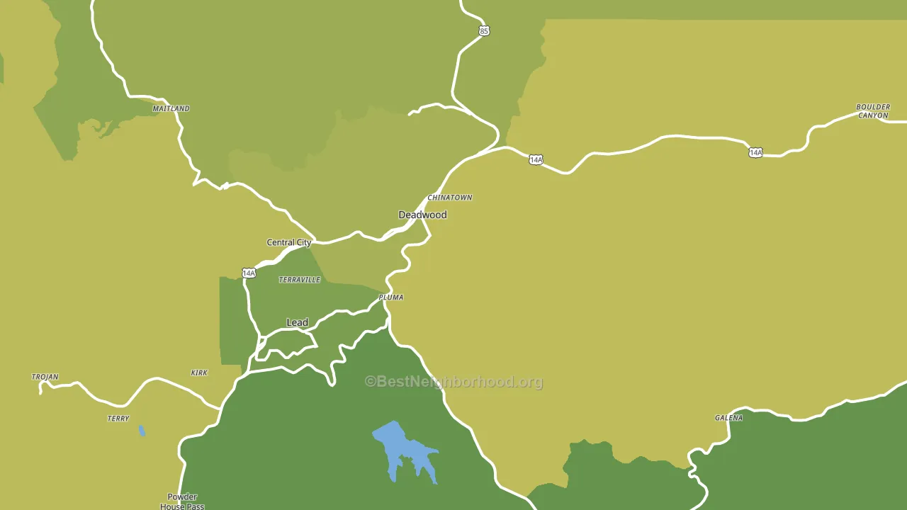 Deadwood, SD block-group voter-turnout map