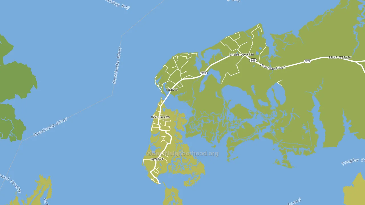 Deal Island, MD block-group voter-turnout map