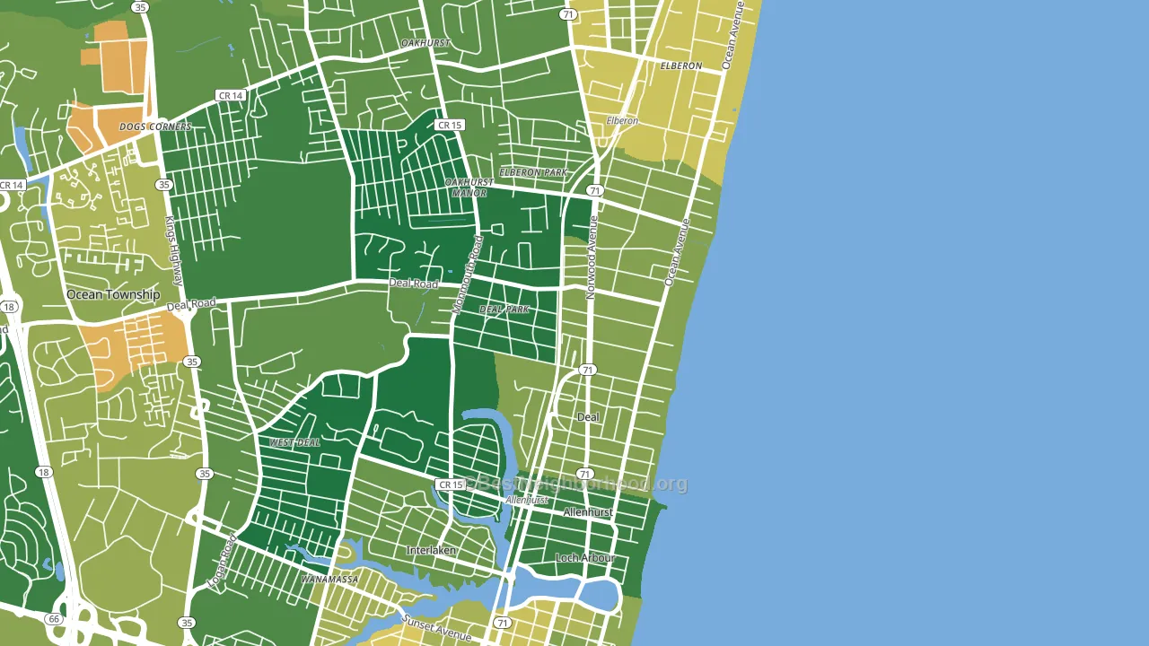 Deal, NJ block-group voter-turnout map