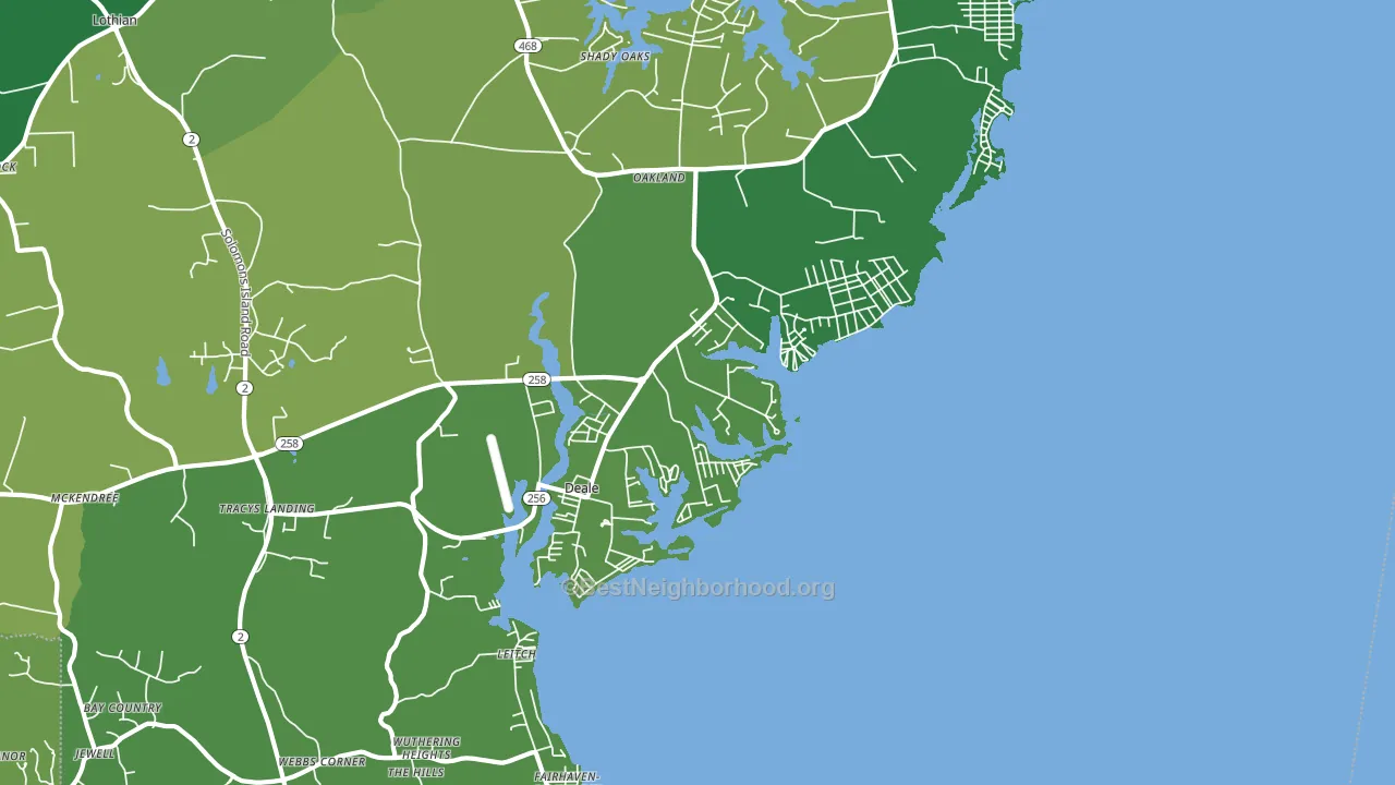 Deale, MD block-group voter-turnout map