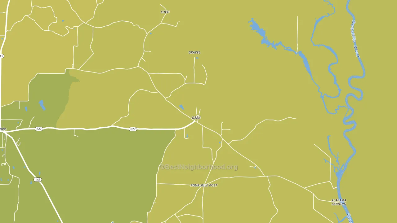 Dean, LA block-group voter-turnout map