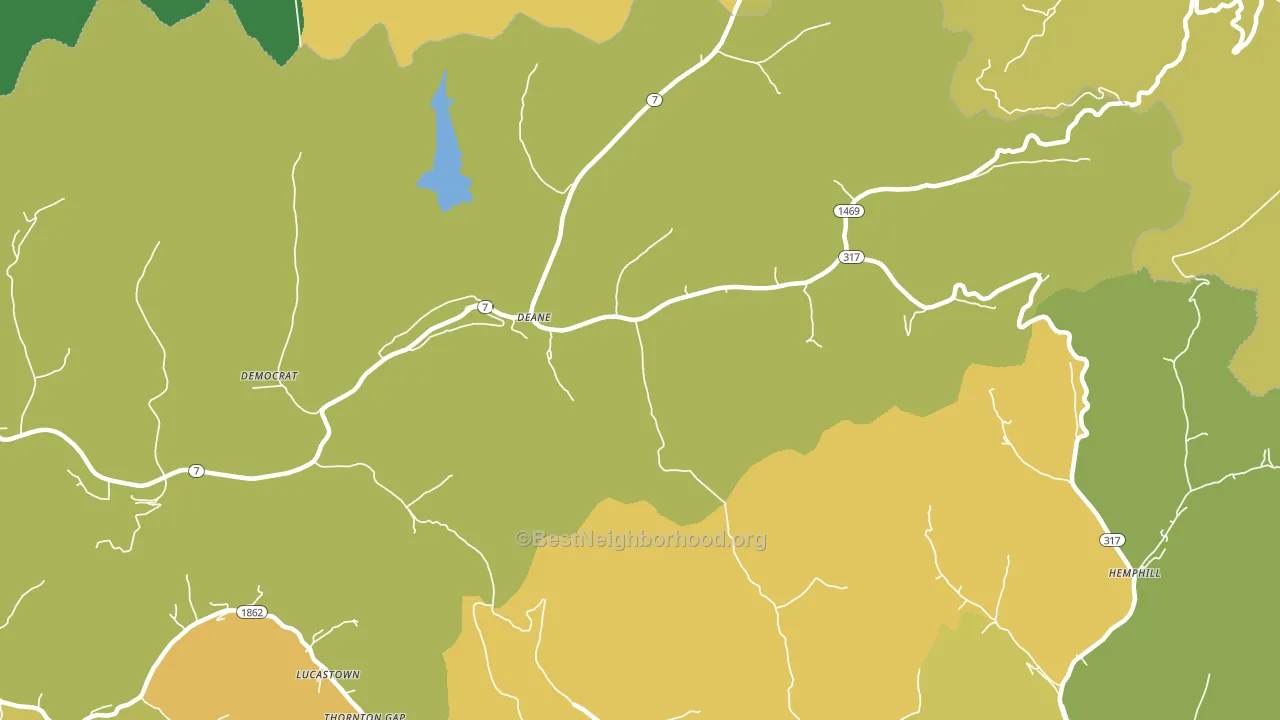 Deane, KY block-group voter-turnout map