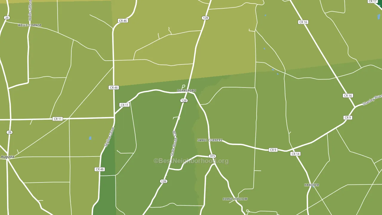 Deansboro, NY block-group voter-turnout map