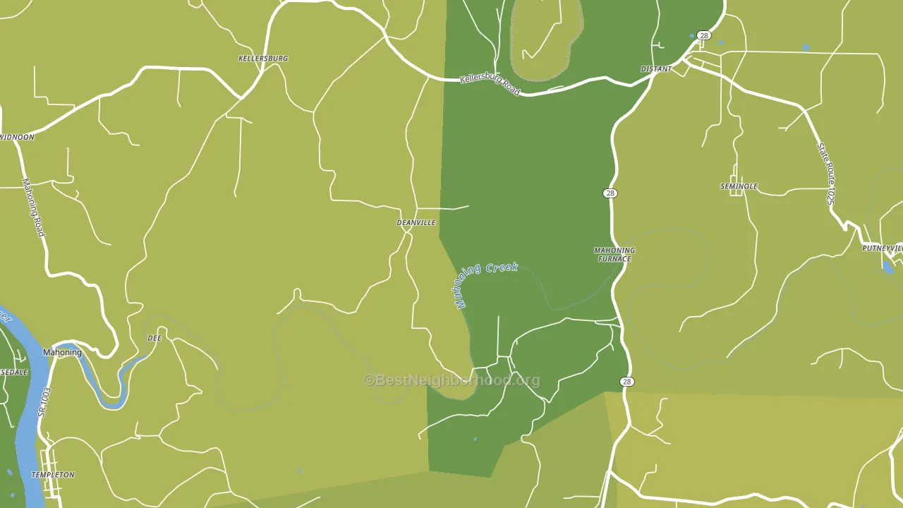 Deanville, PA block-group voter-turnout map