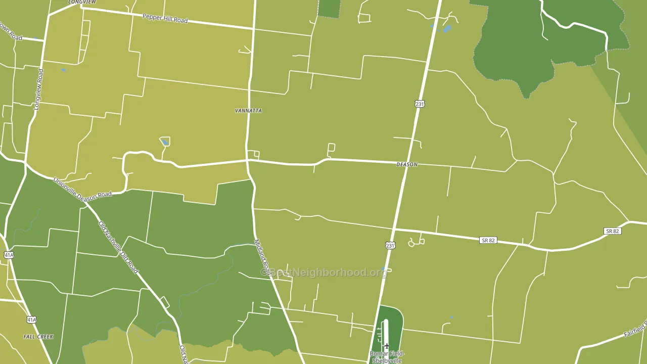 Deason, TN block-group voter-turnout map