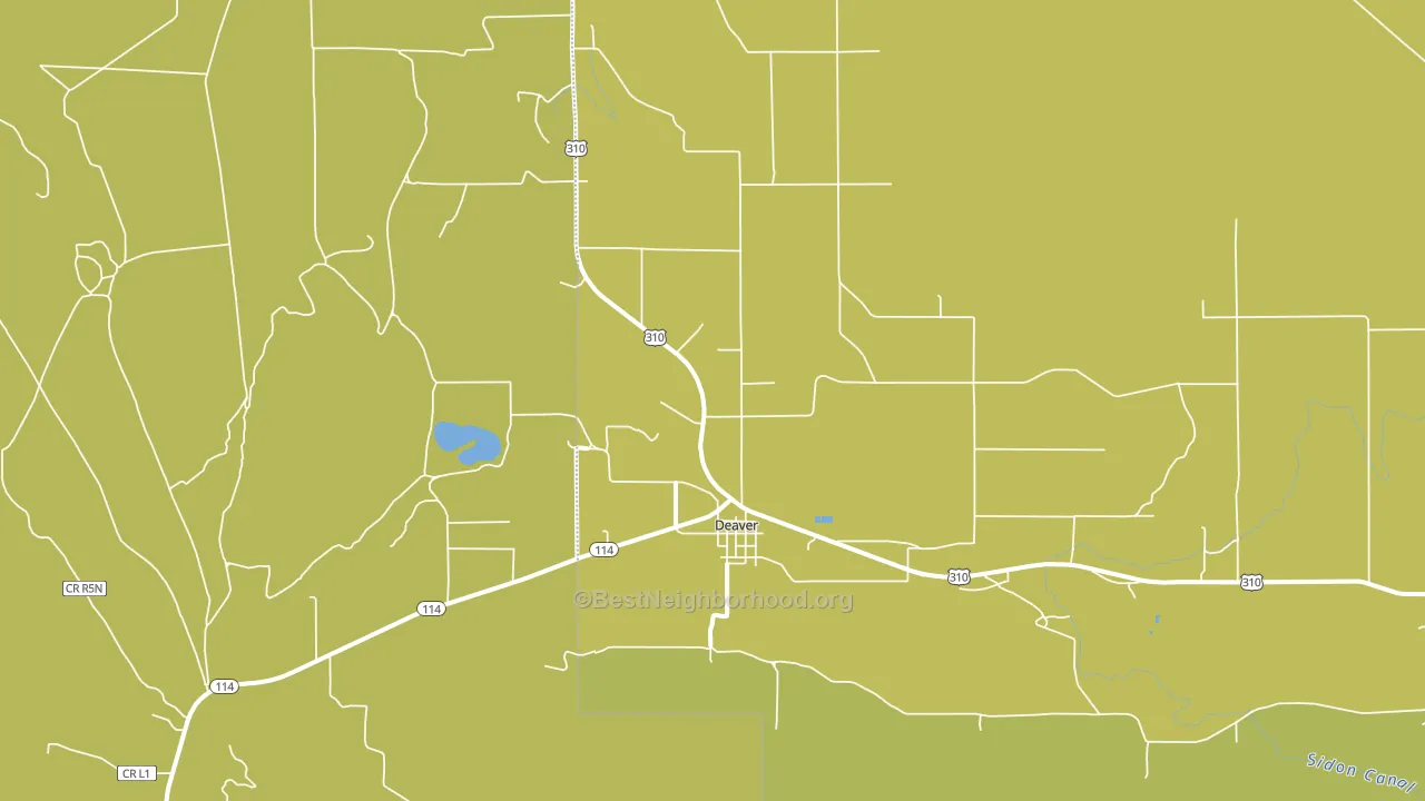 Deaver, WY block-group voter-turnout map