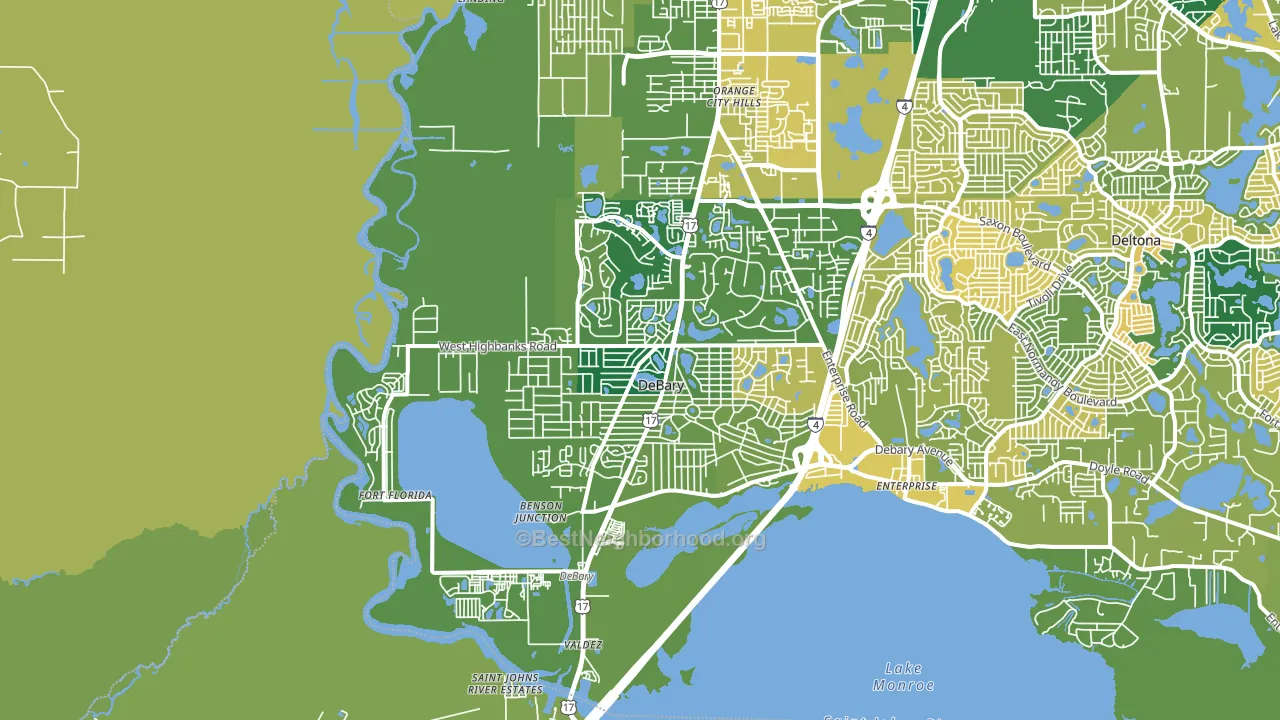 DeBary, FL block-group voter-turnout map