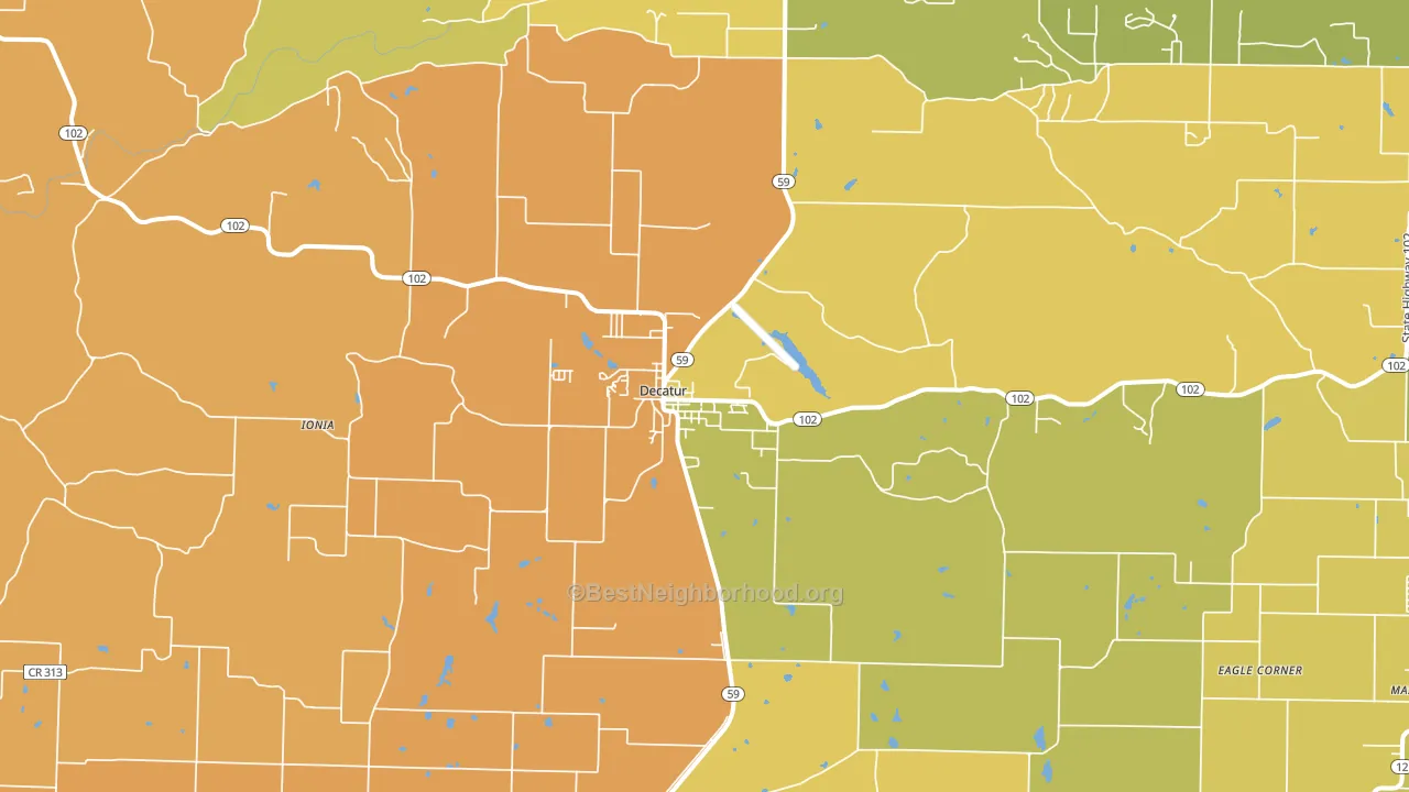 Decatur, AR block-group voter-turnout map