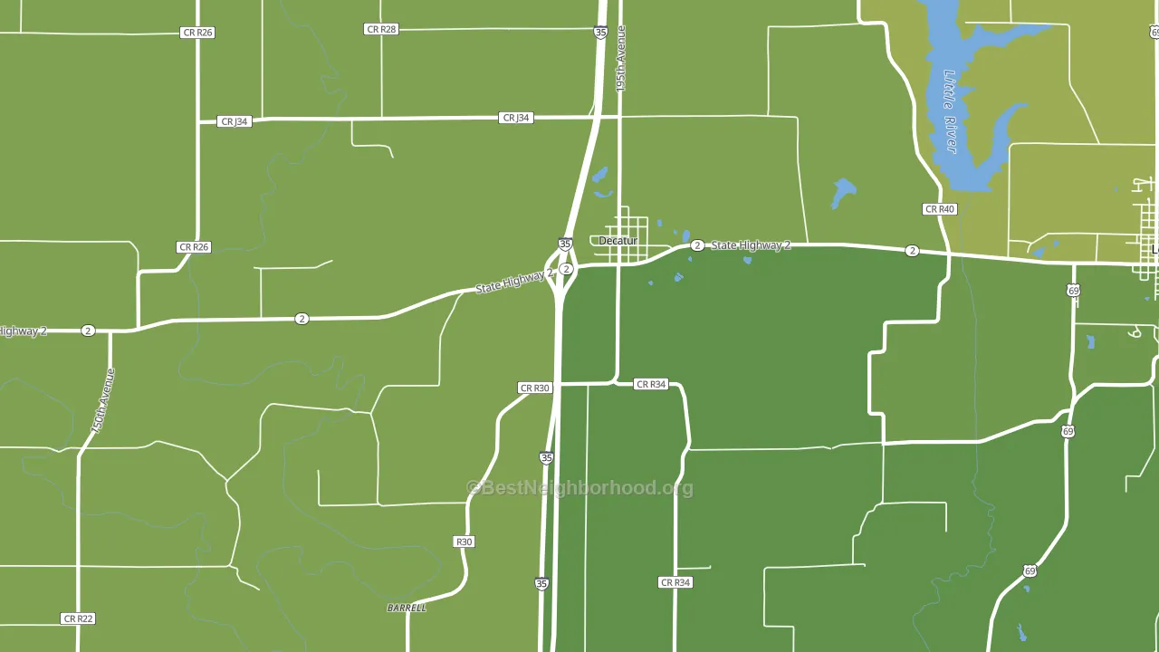 Decatur City, IA block-group voter-turnout map