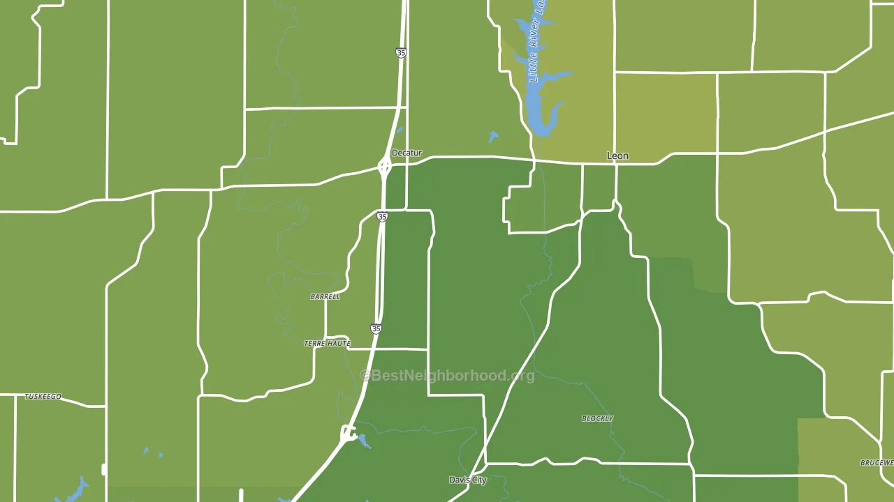 Decatur County, IA block-group voter-turnout map