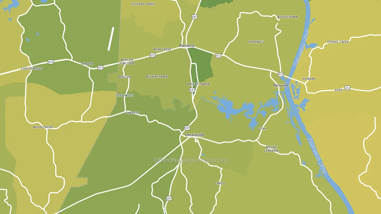 Decatur County, TN block-group voter-turnout map