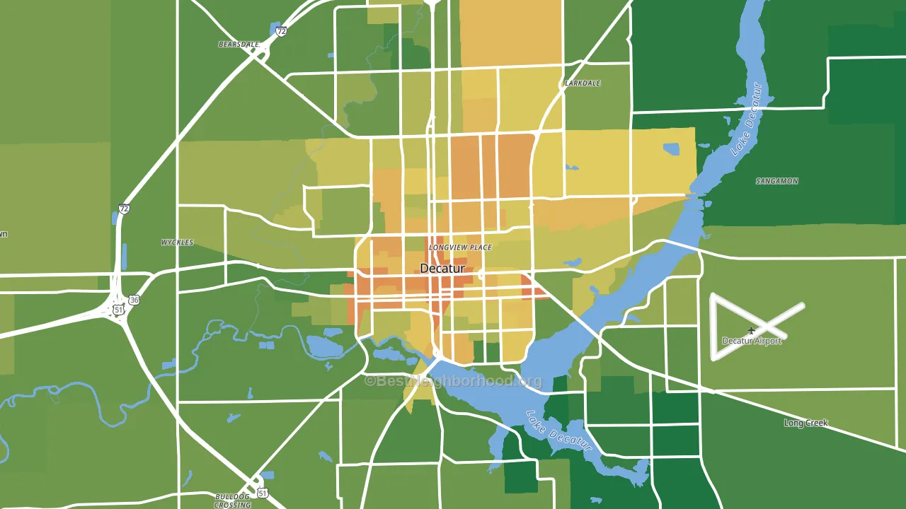 Decatur, IL block-group voter-turnout map